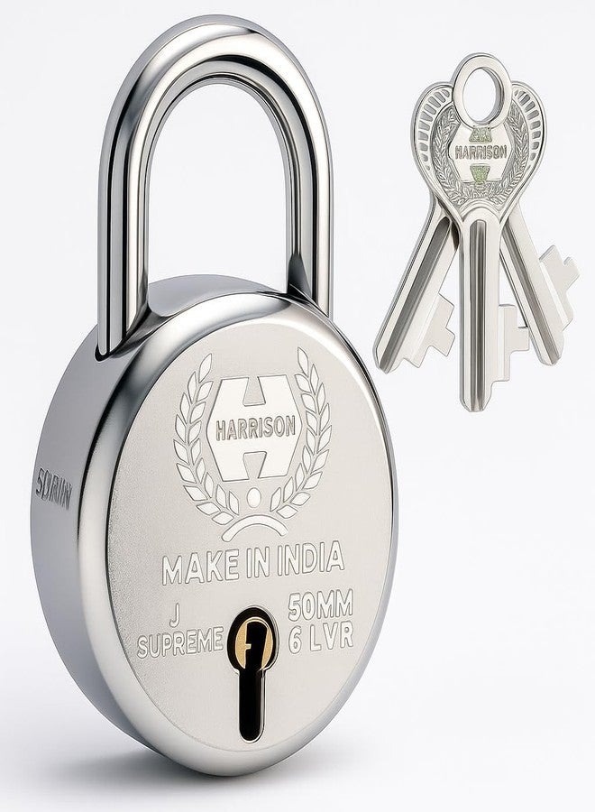 Harrison Harrision 0656 J Supreme Round 50mm BCP Padlock with 7 Lever | Padlock, Padlocks, Locks for Home, Locks for Main Door - Image 1